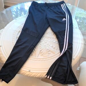 Adidas Black and White Sweatpants with Tapered Legs